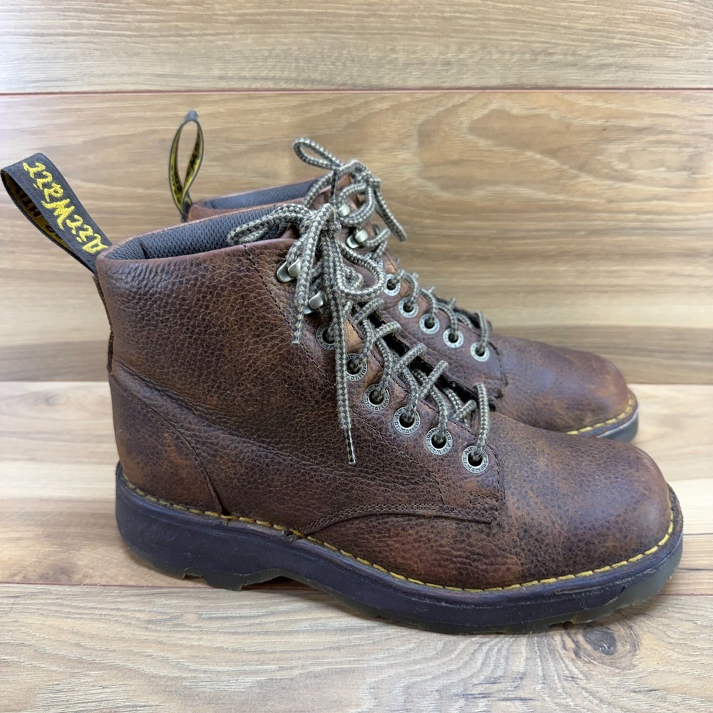Dr Martens‎ Zachary Boots Men 8 Brown Distressed Leather Granola Aesthetic UK 7
